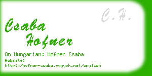 csaba hofner business card
